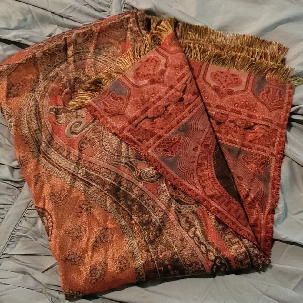 Pashmina Metallic Paisley Shawl Wrap Scarf